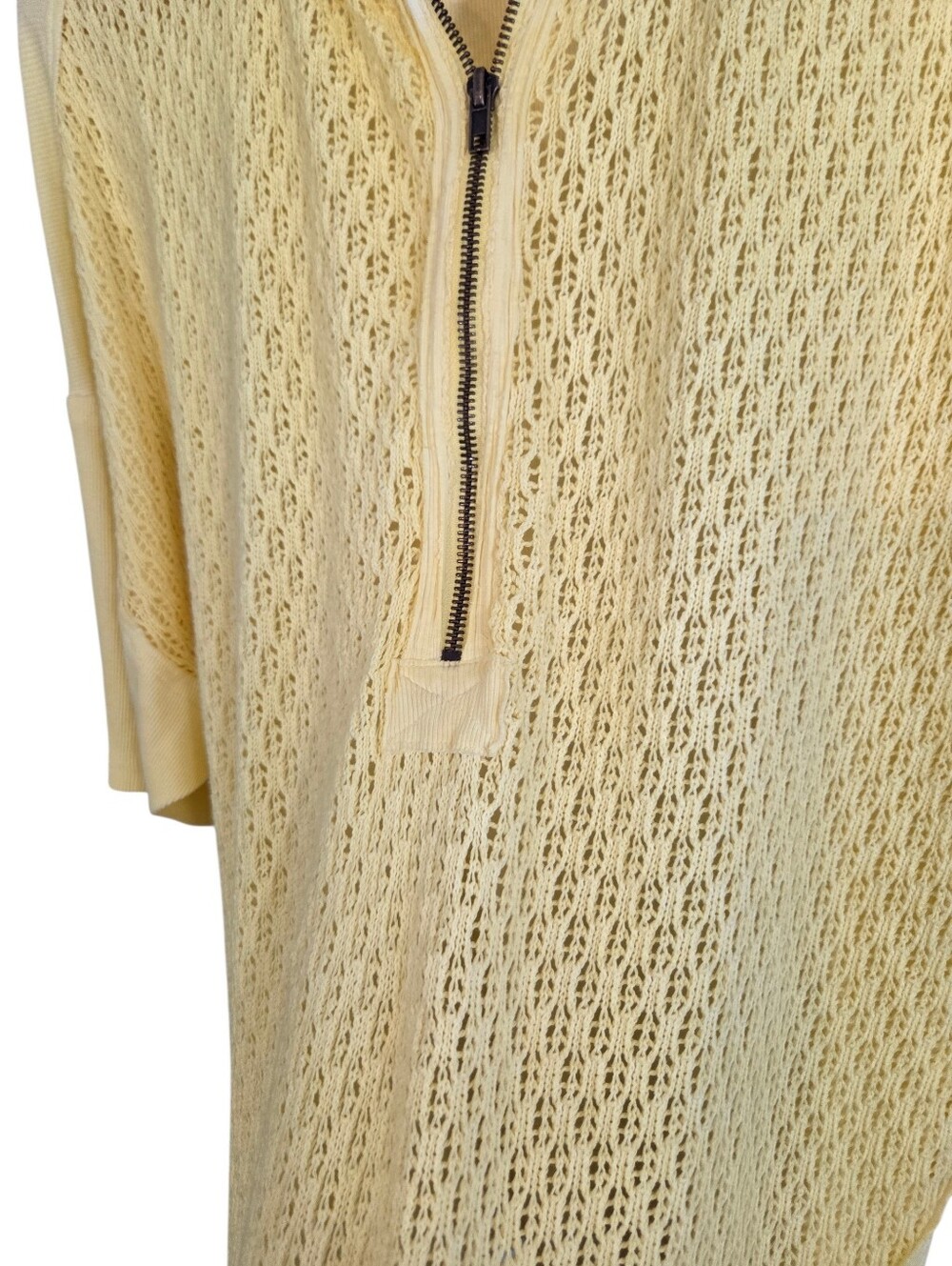 We The Free Yellow Surf's Up Tee 1/4 Zip Knit Oversized Size M ~ Pre-Owned - Picture 4 of 12